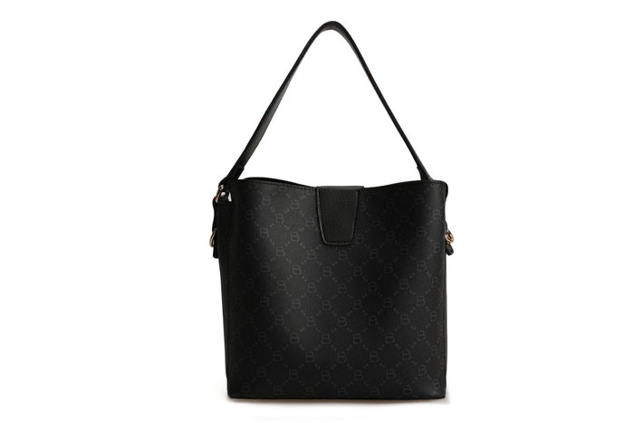 Lucky Bees Bolso de mano 328 v2, Piel de polivinilo, Negro y Gris